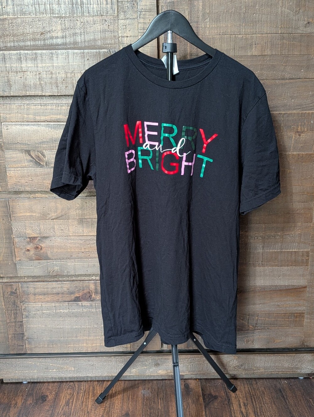 Bella + Canvas Small Shop 'Merry and Bright' Short-Sleeve Graphic Tee